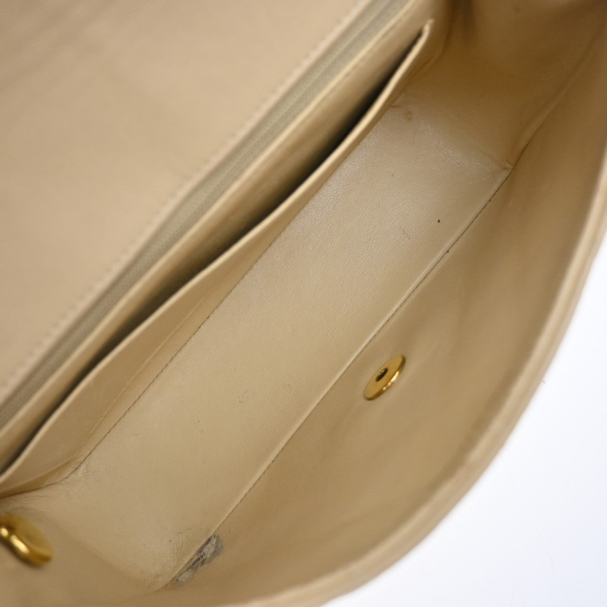 Chanel Diana Flap Bag Quilted Lambskin Beige Leather Shoulder Bag Bag (Pre-Owned)
