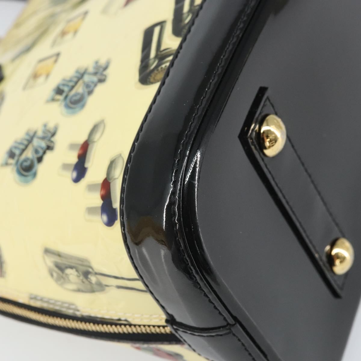 Louis Vuitton Alma Handbag Limited Edition Stickers Monogram Vernis White Patent_Leather Handbag (Pre-Owned)