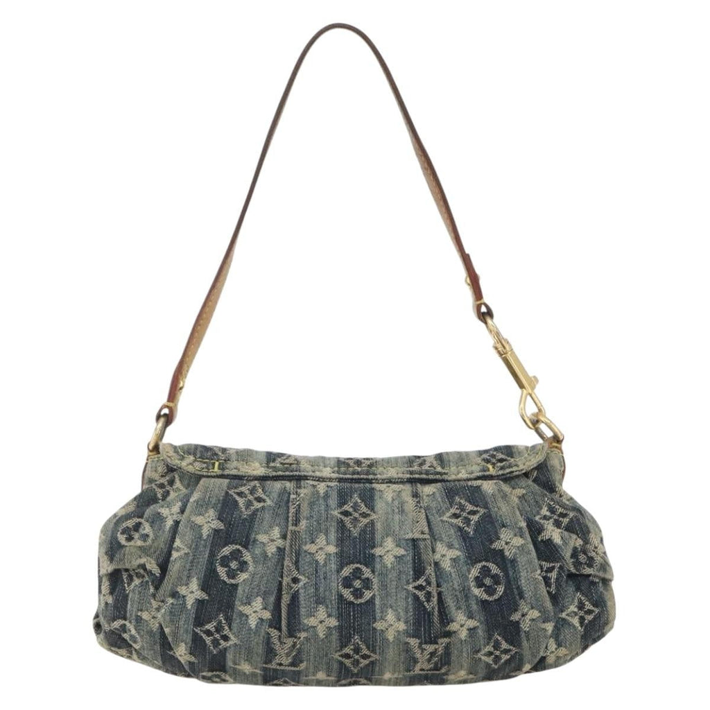 Louis Vuitton Pleaty Raye Handbag Striped Monogram Denim Blue Denim_Jeans Shoulder Bag Bag (Pre-Owned)