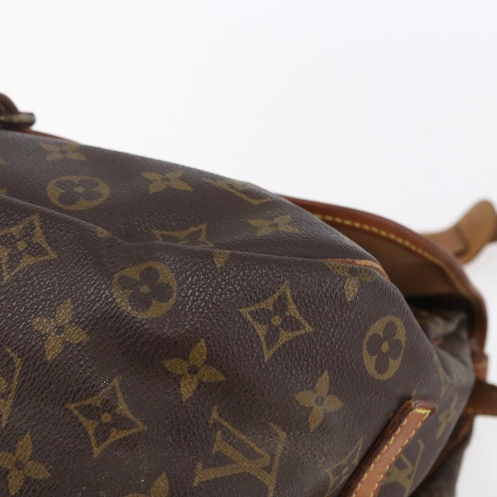 Louis Vuitton Saumur Handbag Monogram Canvas Brown Canvas Shoulder Bag Bag (Pre-Owned)