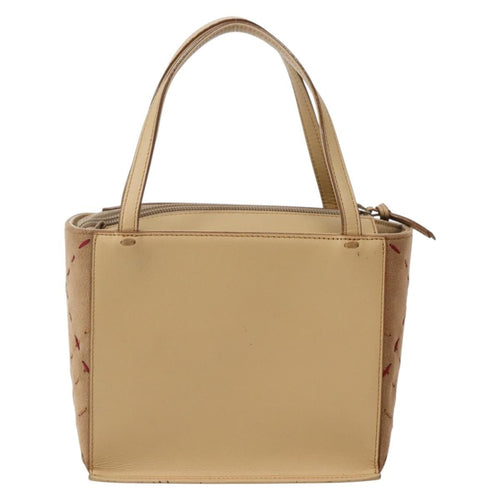 Burberry Vintage Handbag Leather Beige Leather Handbag (Pre-Owned)