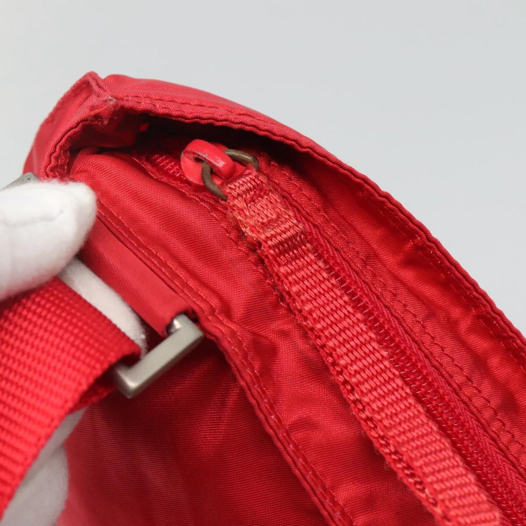 Prada Flat Messenger Bag Tessuto Red Nylon Shoulder Bag Bag (Pre-Owned)