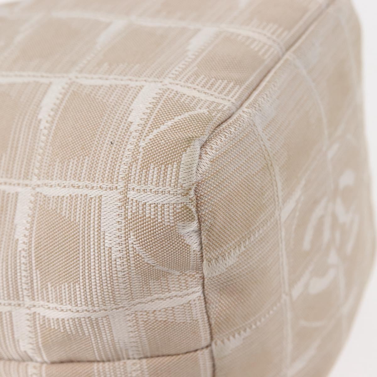 Chanel Travel Line Pouch Nylon Beige Nylon Clutche & Pouche Bag (Pre-Owned)