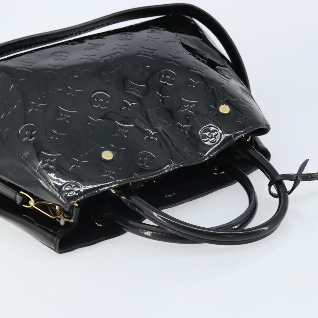 Louis Vuitton Montaigne Handbag Monogram Vernis Black Patent_Leather Handbag (Pre-Owned)