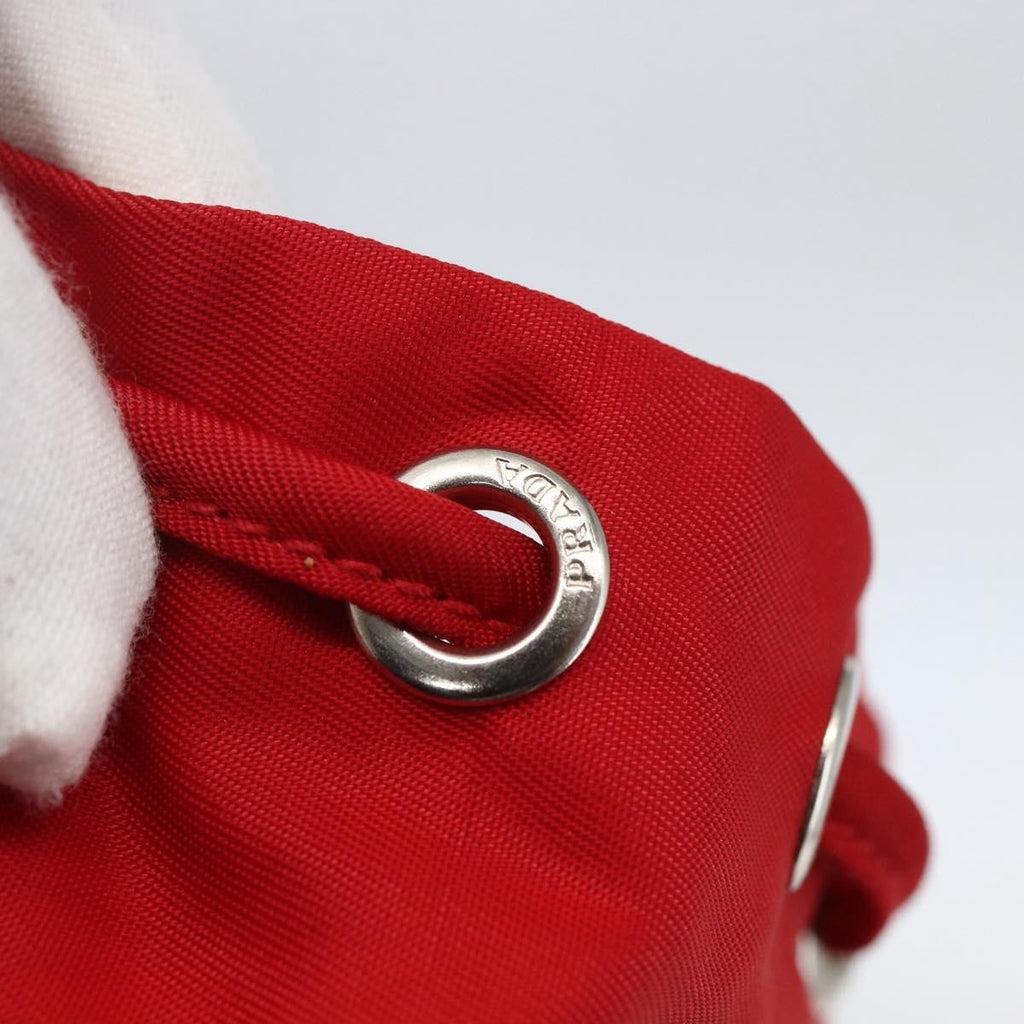 Prada Drawstring Wristlet Bucket Bag Tessuto Red Nylon Clutche & Pouche Bag (Pre-Owned)