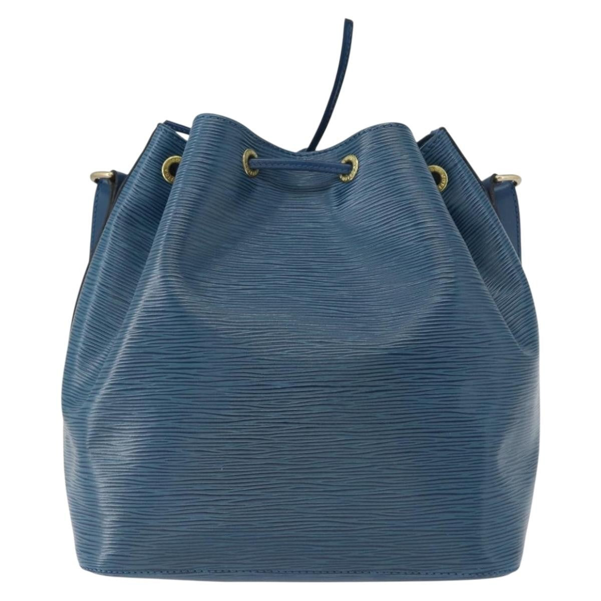 Louis Vuitton Petit Noe Handbag Epi Leather Blue Leather Shoulder Bag Bag (Pre-Owned)