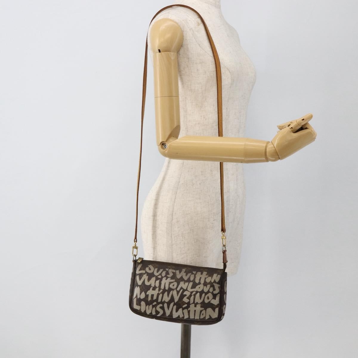 Louis Vuitton Pochette Accessoires Limited Edition Monogram Graffiti Brown Canvas Clutche & Pouche Bag (Pre-Owned)