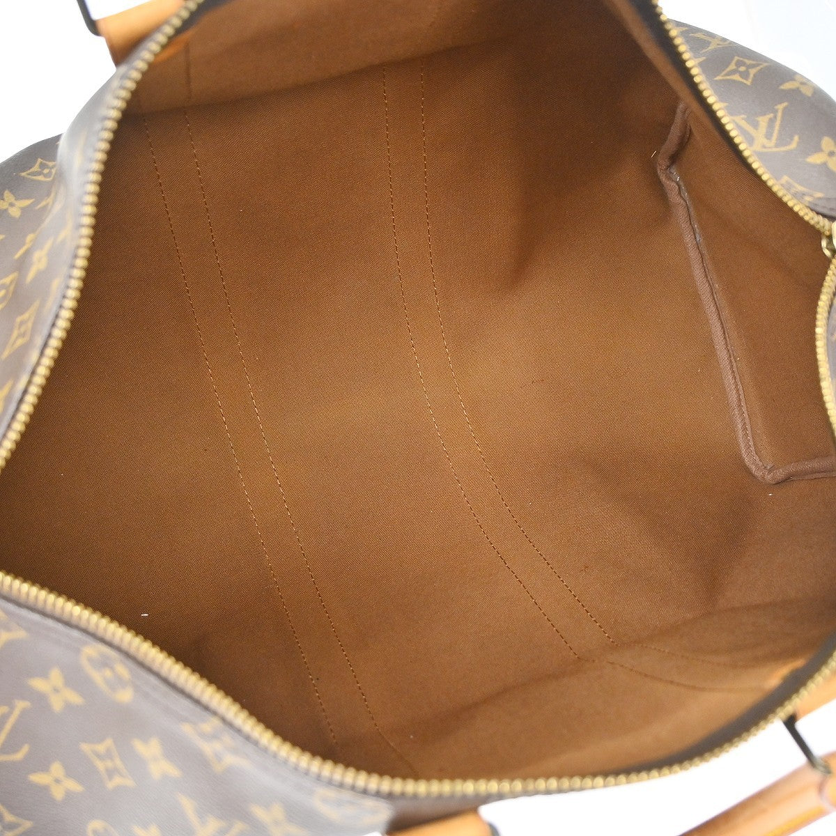 Louis Vuitton Keepall Bag Monogram Canvas Brown Canvas Travel Bag Bag (Pre-Owned)