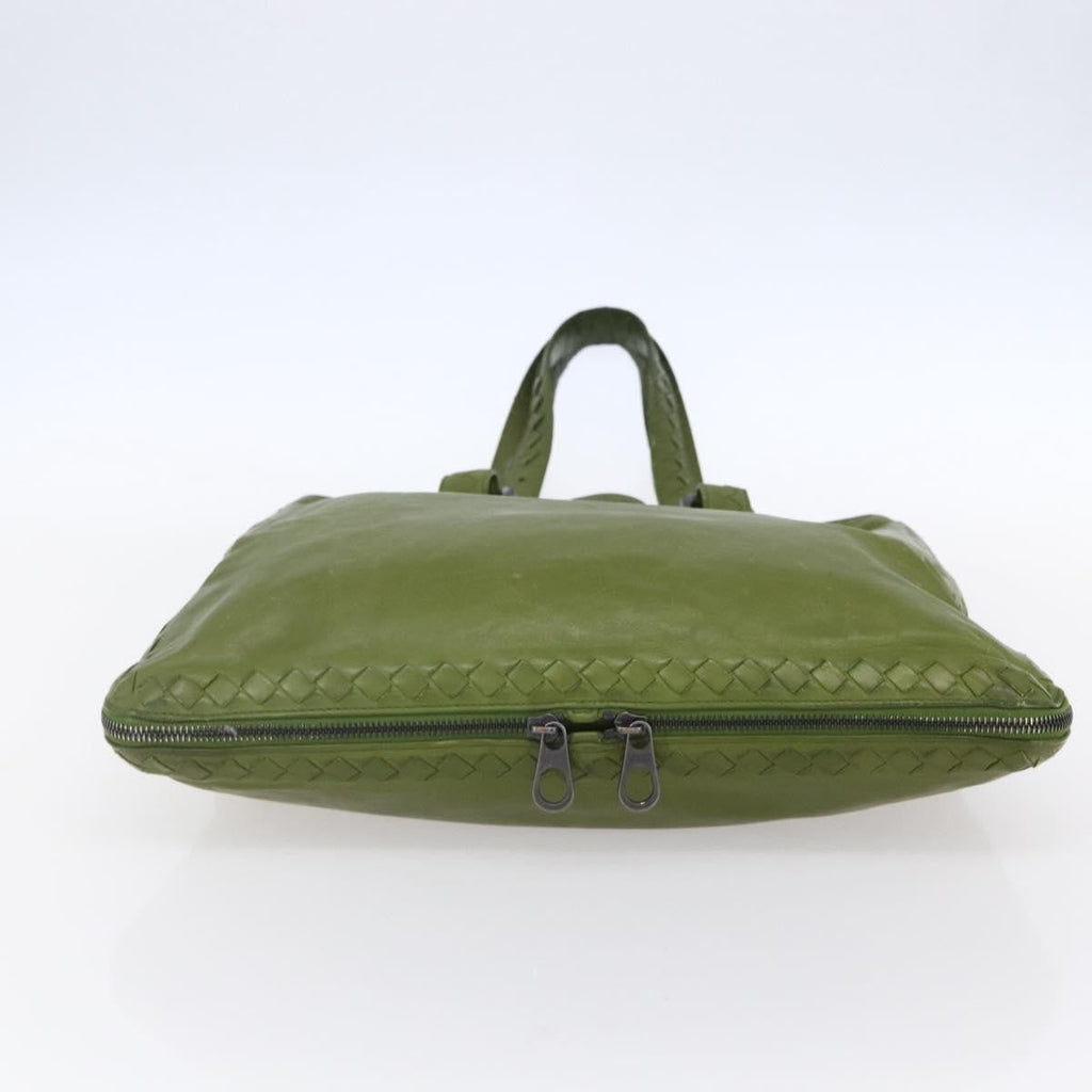 Bottega Veneta Intrecciato Leather Green Leather Shoulder Bag Bag (Pre-Owned)