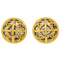 Chanel Cc Round Earrings Metal Gold Gold_Plated Earrings Jewelry (Pre-Owned)