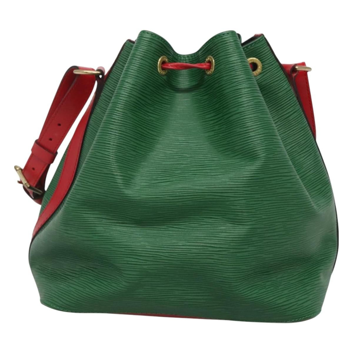 Louis Vuitton Bicolor Petit Noe Handbag Epi Leather Green Leather Shoulder Bag Bag (Pre-Owned)