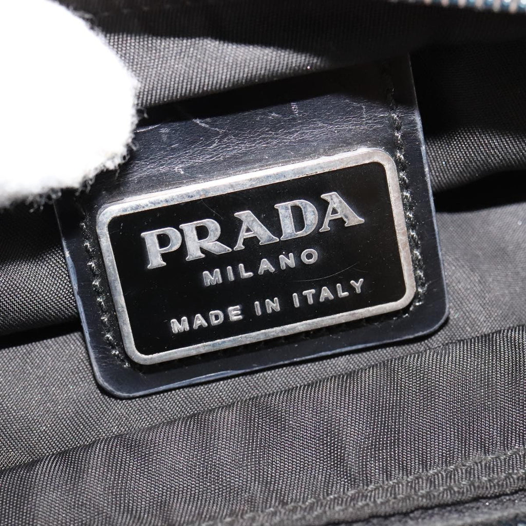 Prada Flat Messenger Bag Tessuto Black Nylon Shoulder Bag Bag (Pre-Owned)