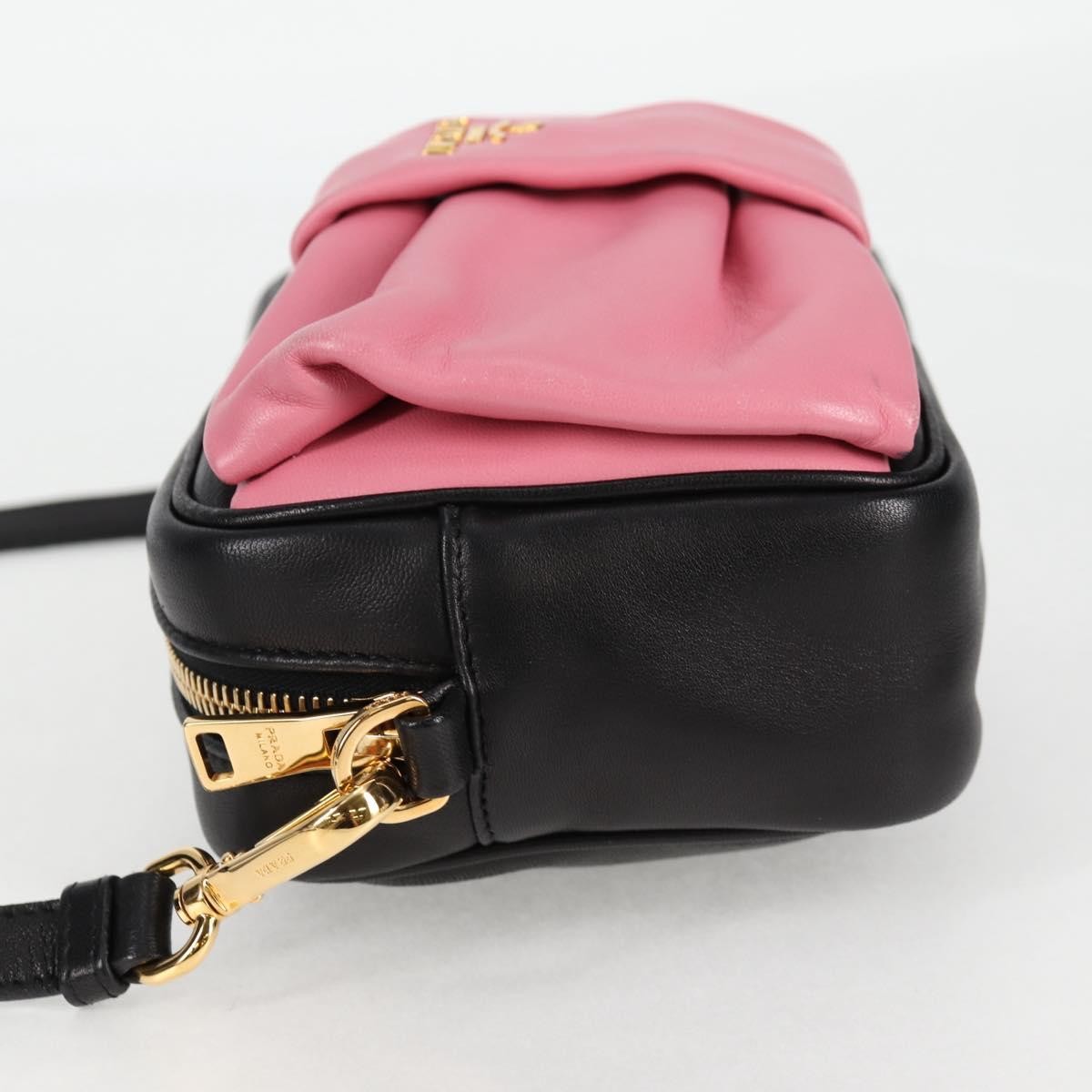 Prada Bow Camera Crossbody Bag Nappa Leather Black Leather Shoulder Bag Bag (Pre-Owned)