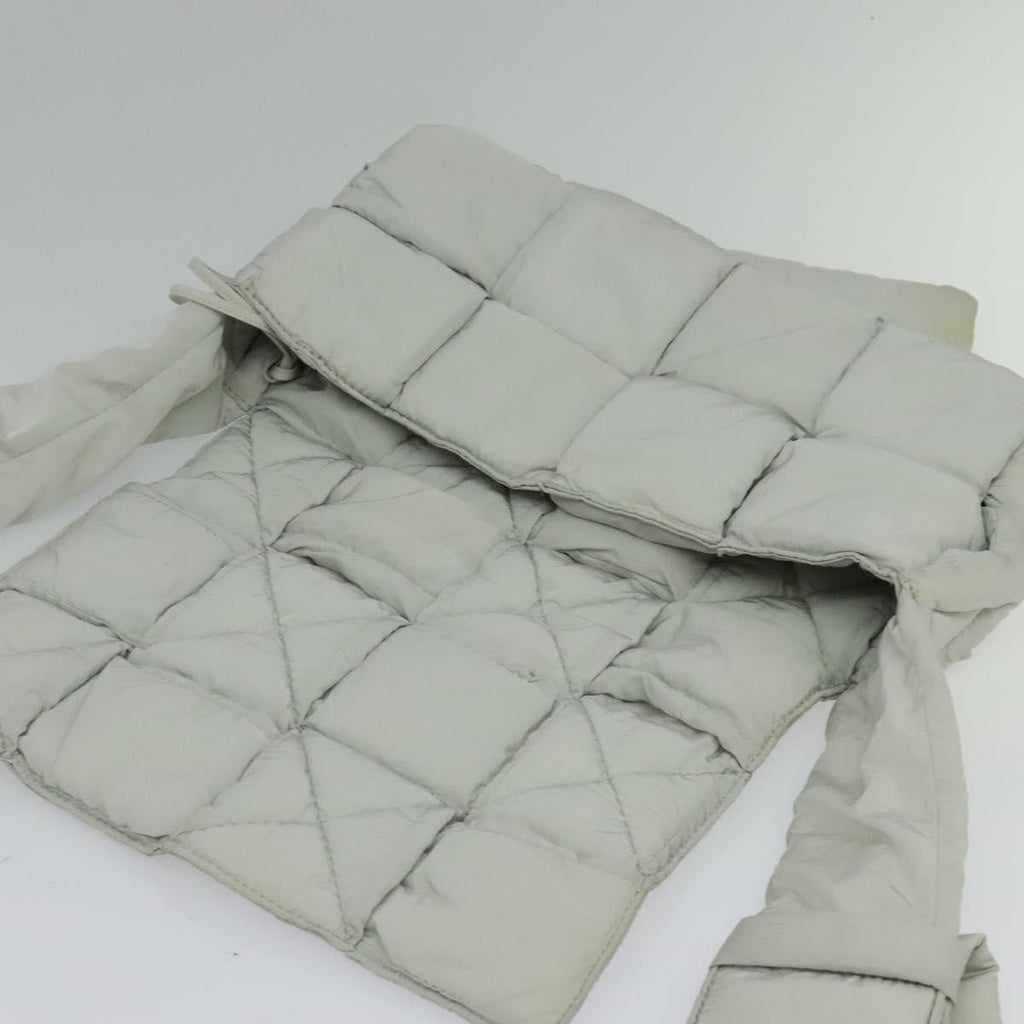 Bottega Veneta Padded Tech Cassette Crossbody Bag Intrecciato Nylon Gray Nylon Shoulder Bag Bag (Pre-Owned)