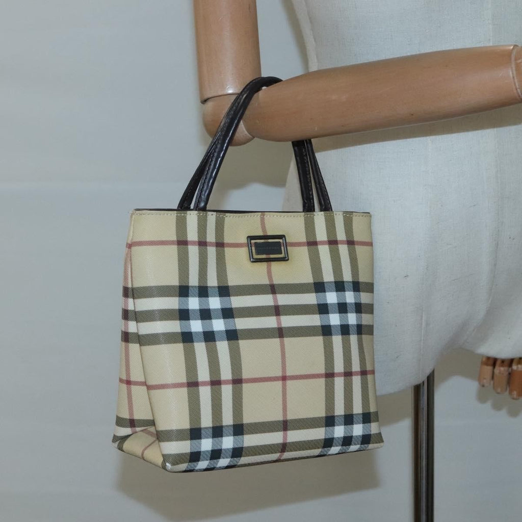 Burberry Nova Check Handbag Nova Check Canvas Beige Canvas Handbag (Pre-Owned)