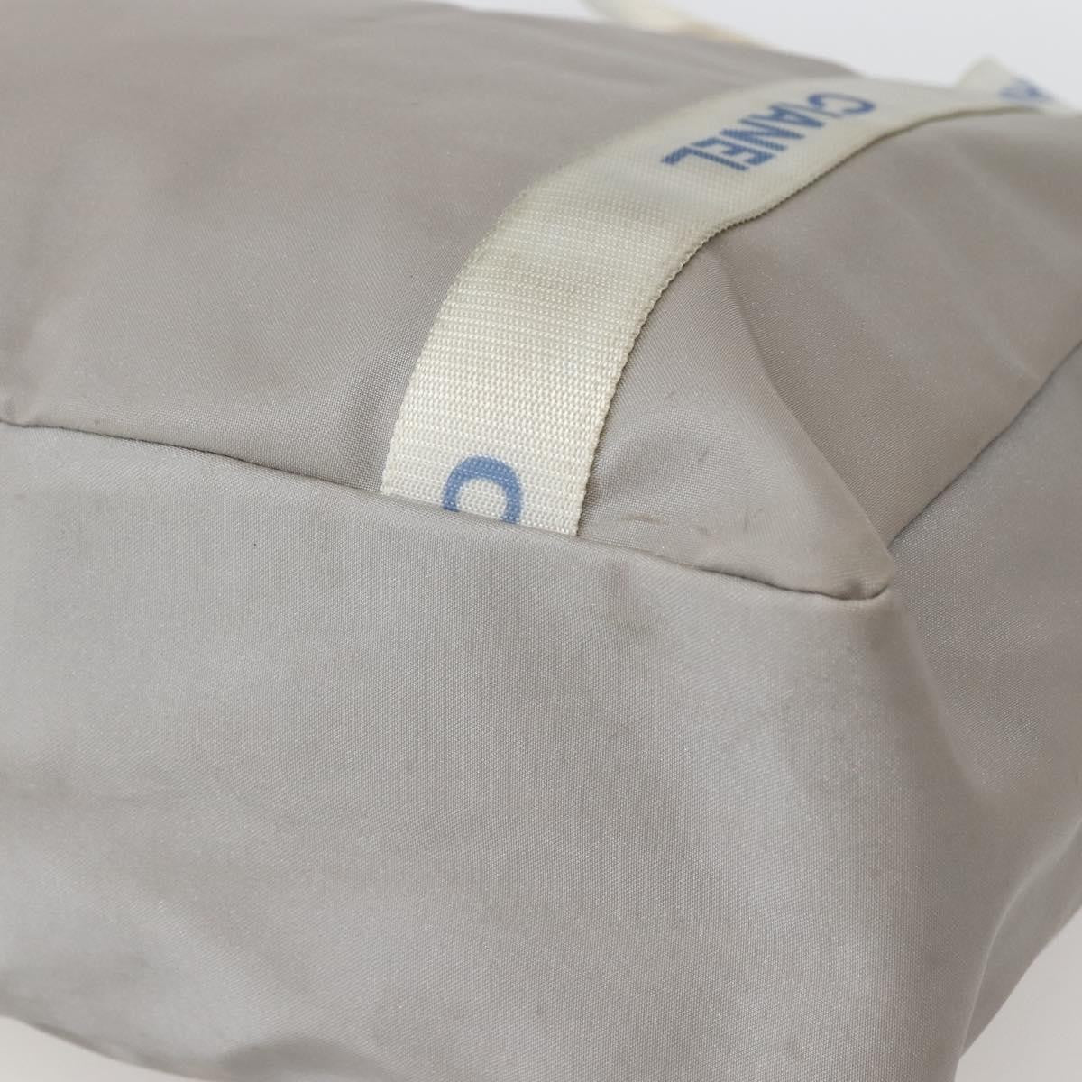 Chanel Sport Line Tote Bag Nylon Gray Nylon Tote Bag Bag (Pre-Owned)
