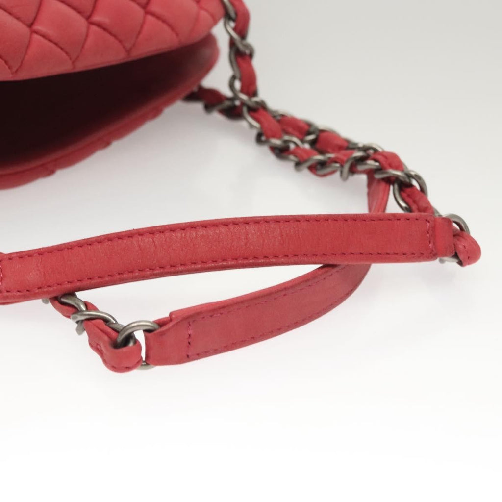 Chanel Matelasse Chain Shoulder Bag Leather Pink Leather Handbag (Pre-Owned)