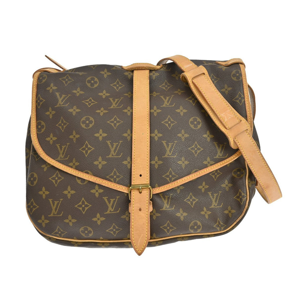 Louis Vuitton Saumur Handbag Monogram Canvas Brown Canvas Shoulder Bag Bag (Pre-Owned)