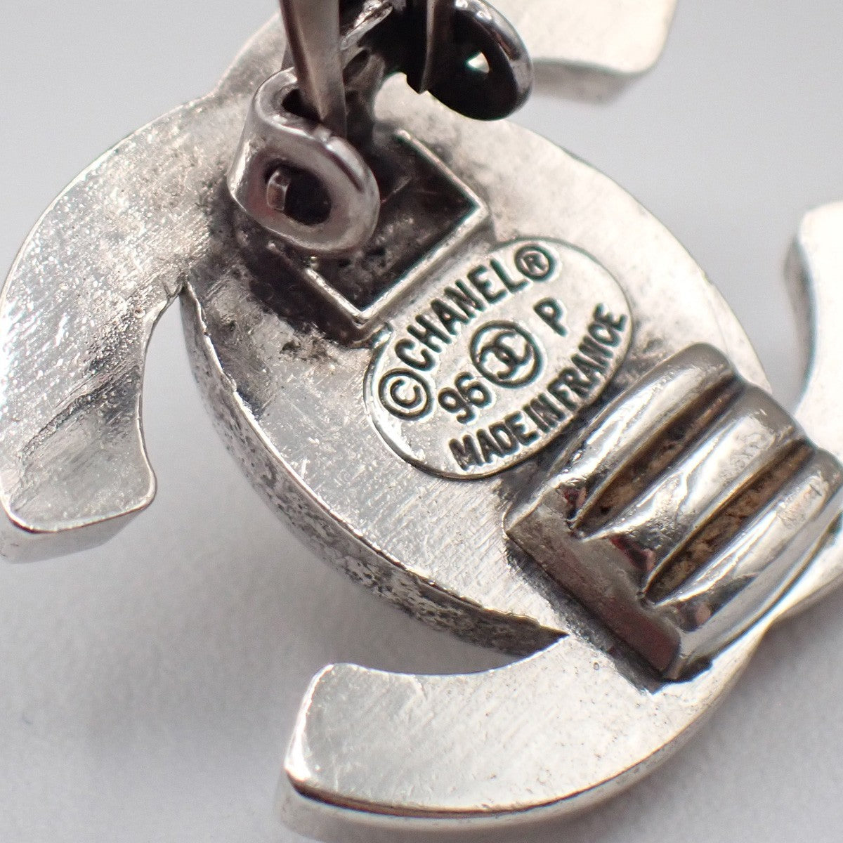 Chanel Cc Turnlock Clip-On Earrings Metal Silver Silver_Plated Earrings Jewelry (Pre-Owned)