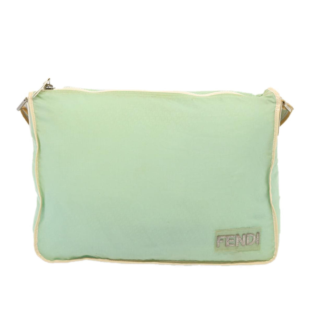 Fendi Vintage Ff Zip Shoulder Bag Zucchino Canvas Green Canvas Shoulder Bag Bag (Pre-Owned)