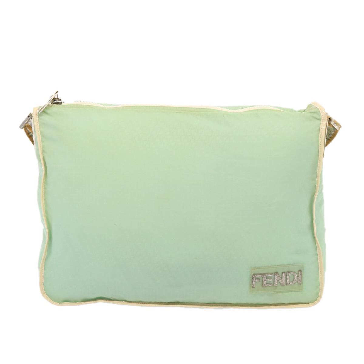 Fendi Vintage Ff Zip Shoulder Bag Zucchino Canvas Green Canvas Shoulder Bag Bag (Pre-Owned)