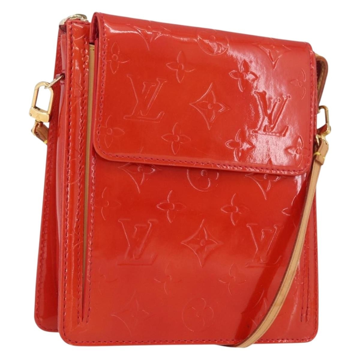 Louis Vuitton Mott Handbag Monogram Vernis Red Patent_Leather Clutche & Pouche Bag (Pre-Owned)