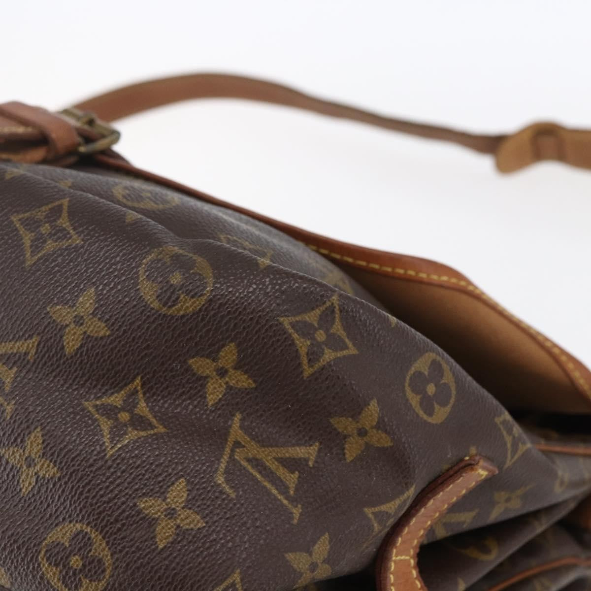 Louis Vuitton Saumur Handbag Monogram Canvas Brown Canvas Shoulder Bag Bag (Pre-Owned)