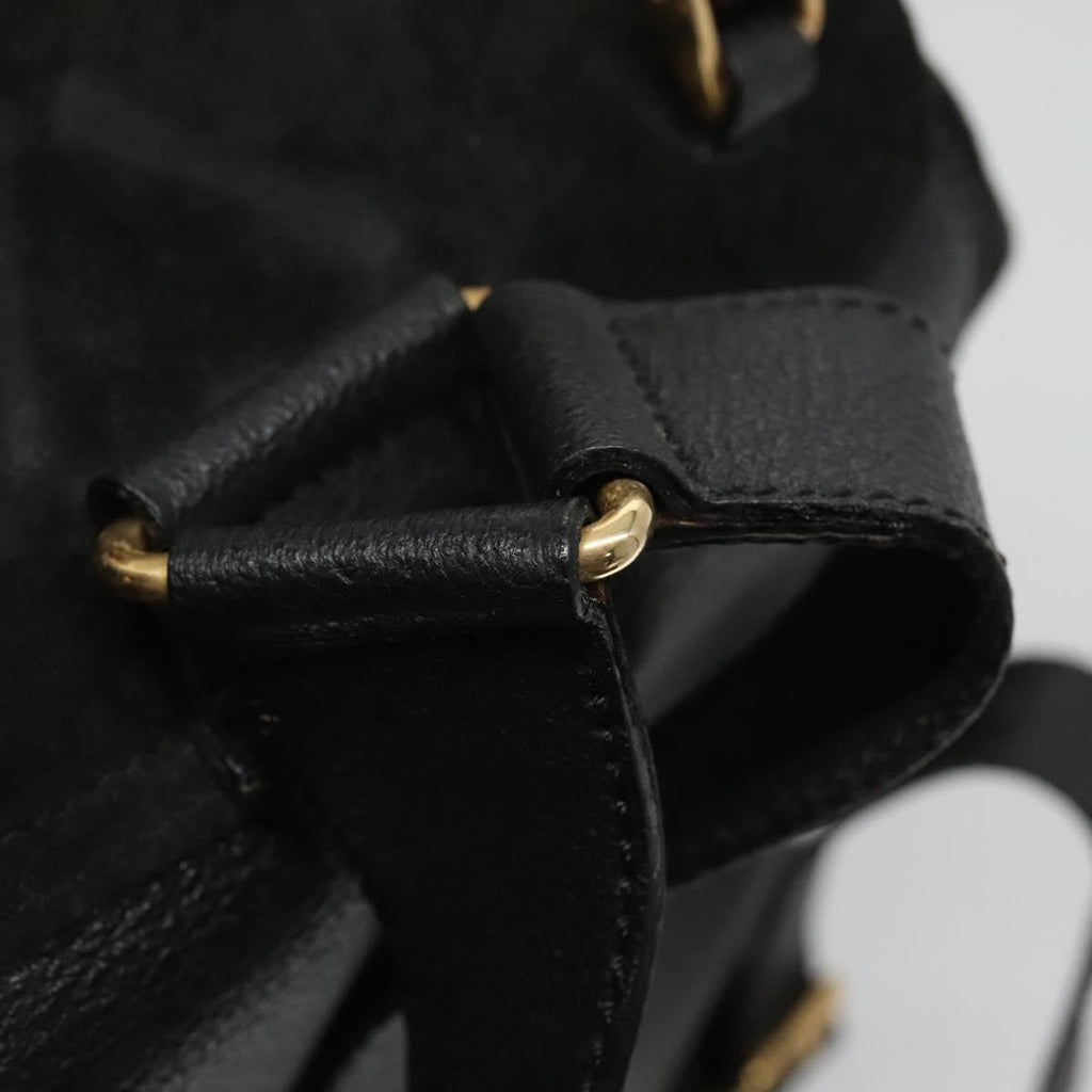 Gucci Vintage Bamboo Backpack Suede And Leather Black Suede Backpack Bag (Pre-Owned)