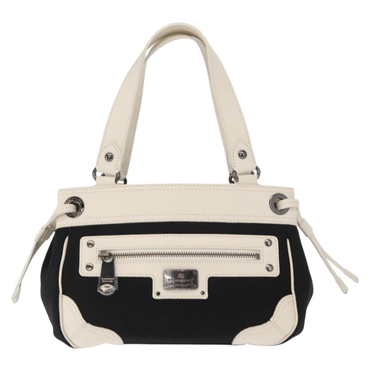 Burberry Vintage Handbag Canvas Black Canvas Handbag (Pre-Owned)
