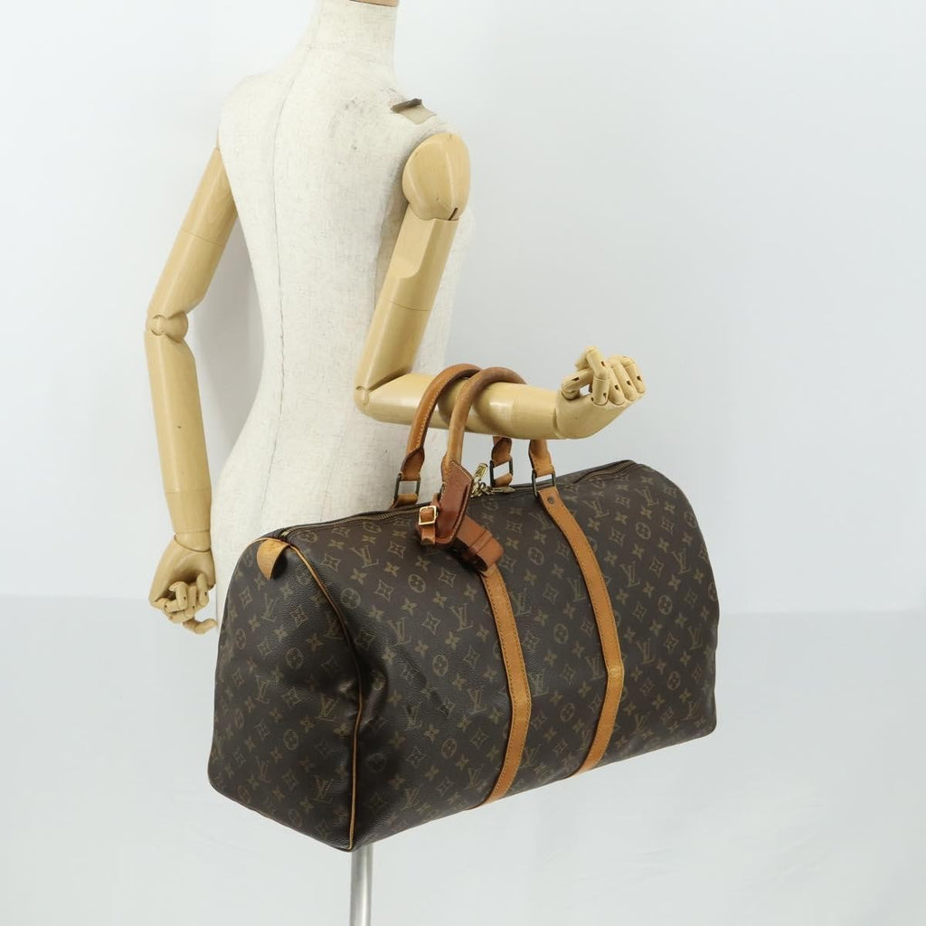 Louis Vuitton Keepall Bag Monogram Canvas Brown Canvas Travel Bag Bag (Pre-Owned)
