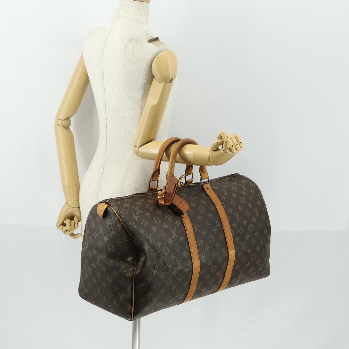 Louis Vuitton Keepall Bag Monogram Canvas Brown Canvas Travel Bag Bag (Pre-Owned)