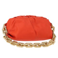 Bottega Veneta The Chain Pouch Leather Orange Leather Clutche & Pouche Bag (Pre-Owned)