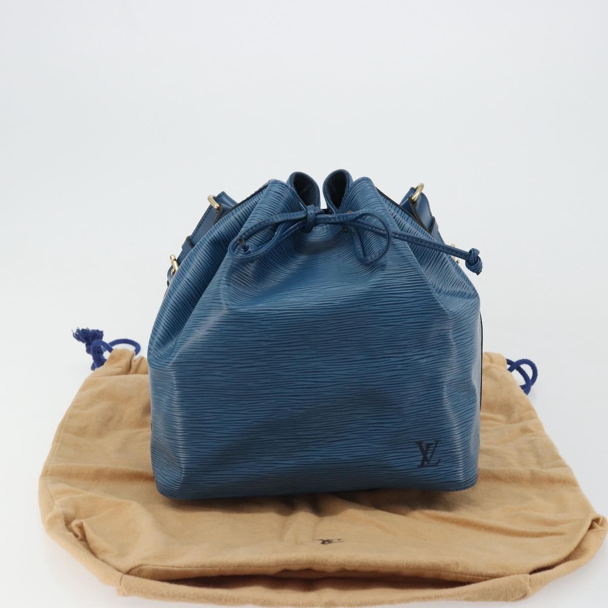 Louis Vuitton Petit Noe Handbag Epi Leather Blue Leather Shoulder Bag Bag (Pre-Owned)