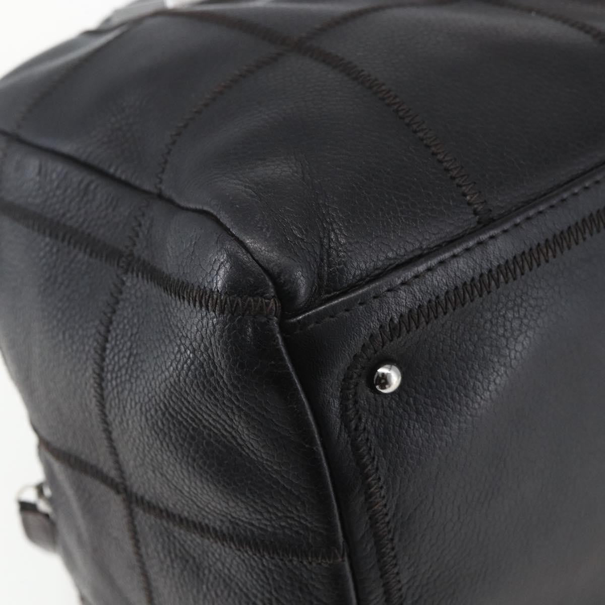 Chanel Chocolate Bar Cc Bowler Bag Caviar Skin Black Leather Handbag (Pre-Owned)
