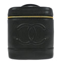 Chanel Vintage Timeless Cosmetic Case Caviar Black Leather Handbag (Pre-Owned)