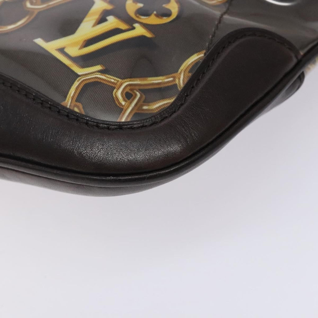 Louis Vuitton Charms Pochette Pvc Over Printed Silk Brown Canvas Clutche & Pouche Bag (Pre-Owned)