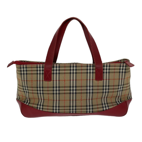 Burberry Nova Check Handbag Nova Check Canvas Beige Canvas Handbag (Pre-Owned)