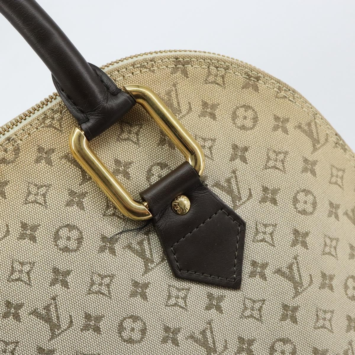 Louis Vuitton Alma Handbag Mini Lin Monogram Khaki Canvas Handbag (Pre-Owned)