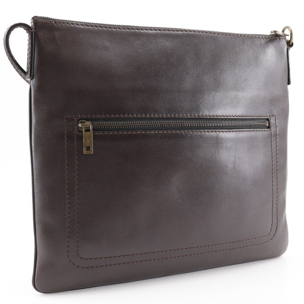 Louis Vuitton Sac Plat Crossbody Bag Utah Leather Brown Leather Shoulder Bag Bag (Pre-Owned)