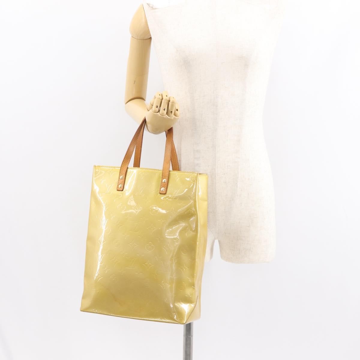 Louis Vuitton Reade Handbag Monogram Vernis Beige Patent_Leather Handbag (Pre-Owned)