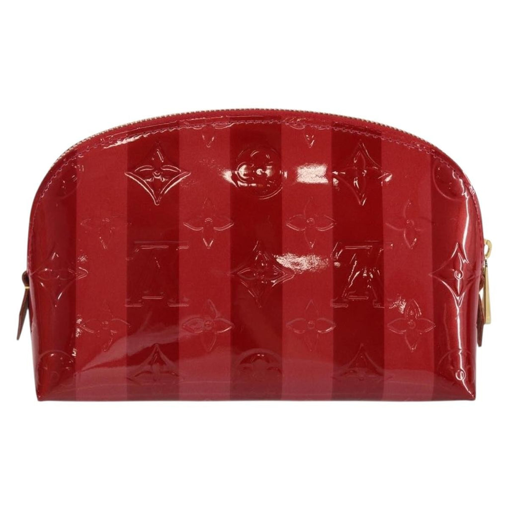 Louis Vuitton Cosmetic Pouch Limited Edition Monogram Vernis Rayures Red Patent_Leather Bag (Pre-Owned)