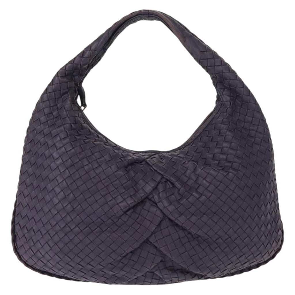 Bottega Veneta Veneta Hobo Pleated Intrecciato Nappa Purple Leather Shoulder Bag Bag (Pre-Owned)