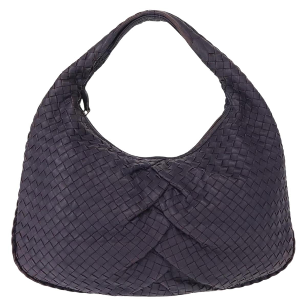 Bottega Veneta Veneta Hobo Pleated Intrecciato Nappa Purple Leather Shoulder Bag Bag (Pre-Owned)