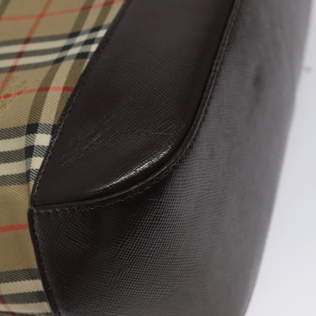 Burberry Nova Check Handbag Nova Check Canvas And Leather Beige Canvas Handbag (Pre-Owned)