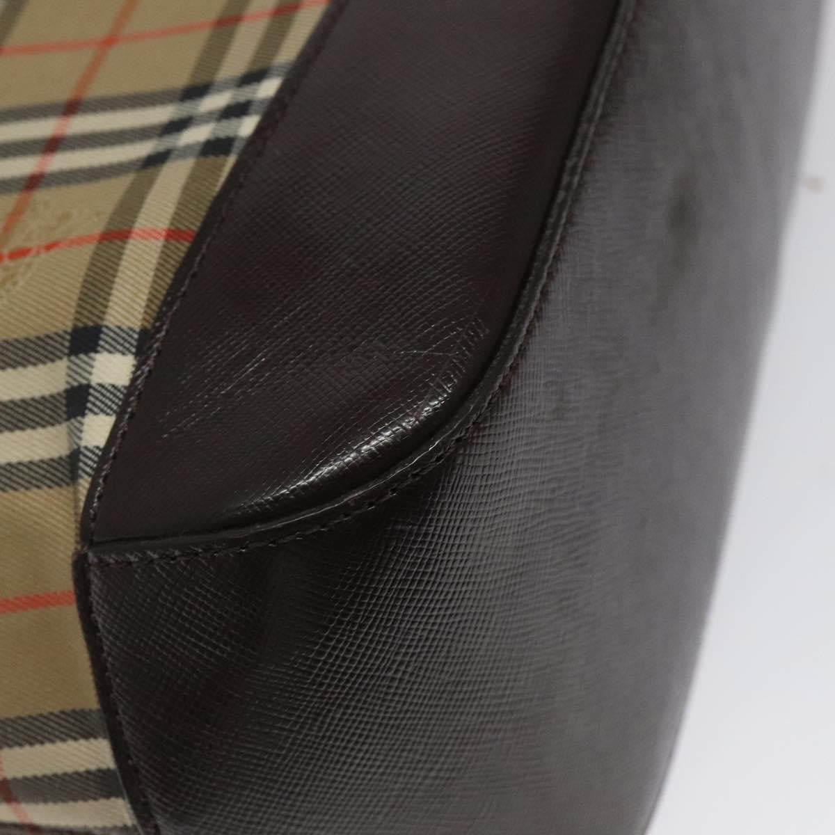 Burberry Nova Check Handbag Nova Check Canvas And Leather Beige Canvas Handbag (Pre-Owned)