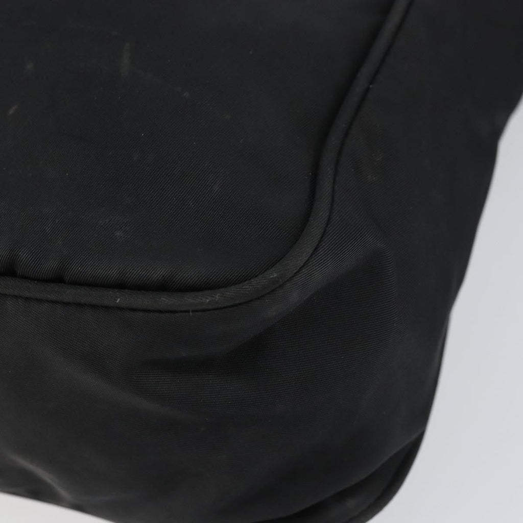 Prada Front Pocket Zip Messenger Bag Tessuto With Saffiano Leather Black Nylon Shoulder Bag Bag (Pre-Owned)