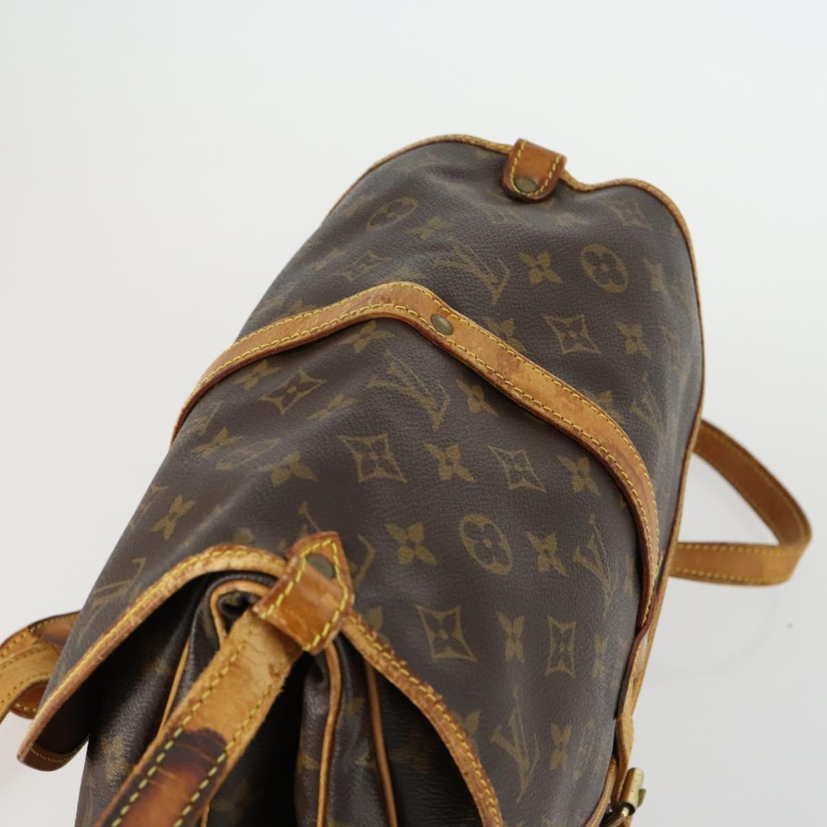 Louis Vuitton Saumur Handbag Monogram Canvas Brown Canvas Shoulder Bag Bag (Pre-Owned)