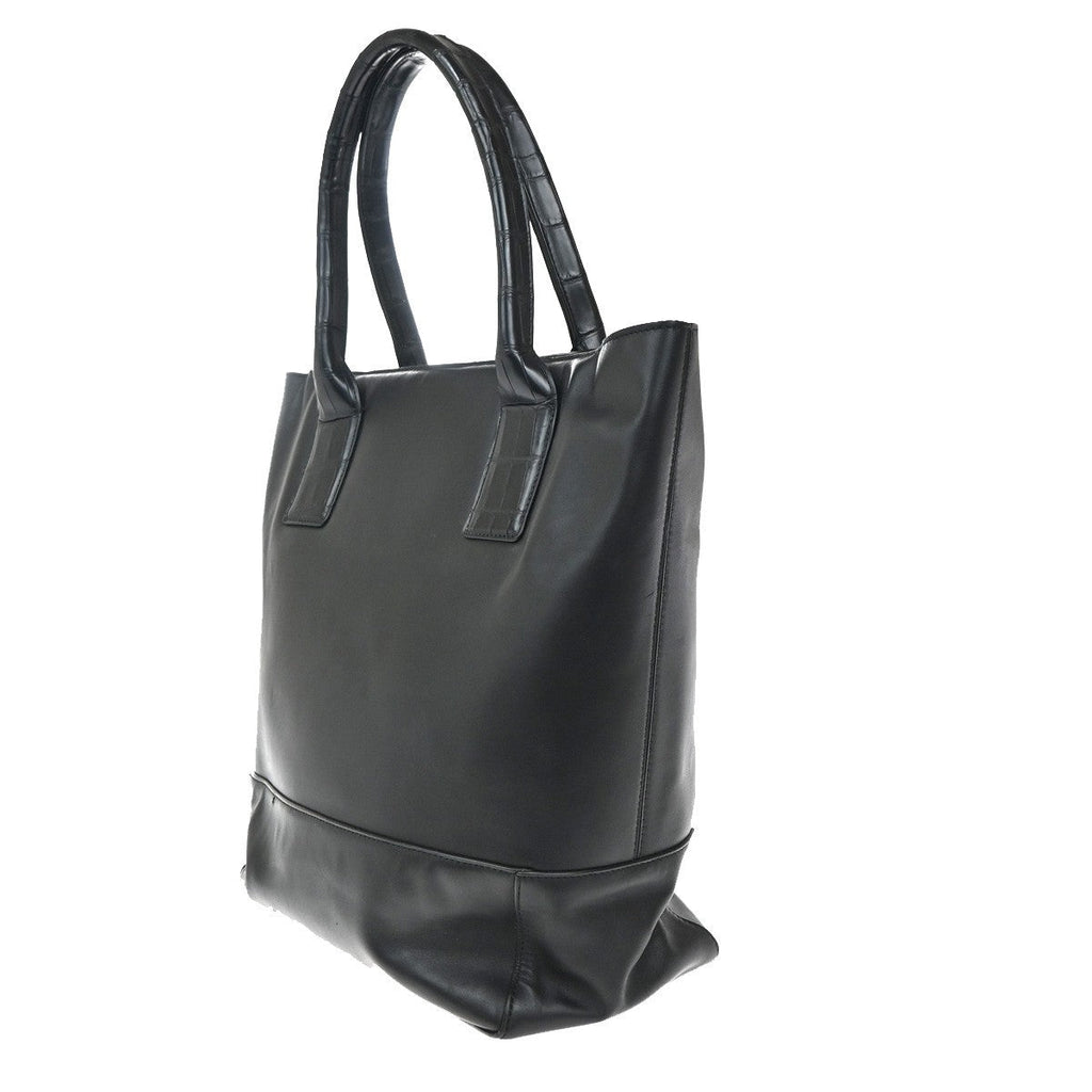 Bottega Veneta Open Tote Leather Black Leather Tote Bag Bag (Pre-Owned)