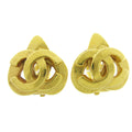 Chanel Cc Logo Heart Gold-Plated Gold Gold_Plated Earrings Jewelry (Pre-Owned)
