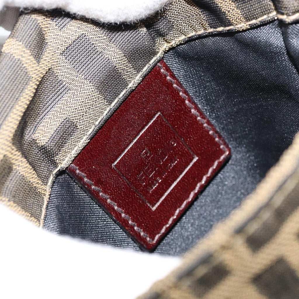 Fendi Flat Messenger Bag Zucca Canvas Brown Canvas Shoulder Bag Bag (Pre-Owned)